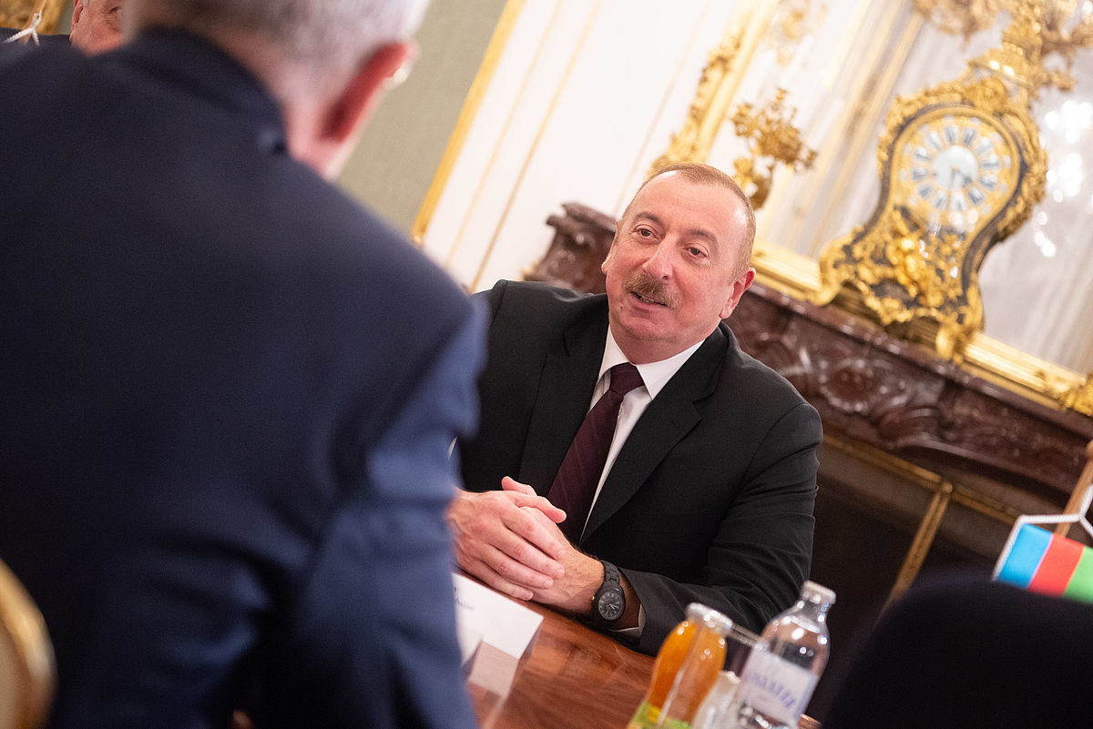 Gespräch mit dem Präsidenten der Republik Aserbaidschan 29. März 2019